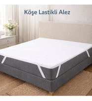 Köşe Lastikli Alez, 160 x 200 cm, Beyaz, Sıvı Geçirmez, Terletmeyen