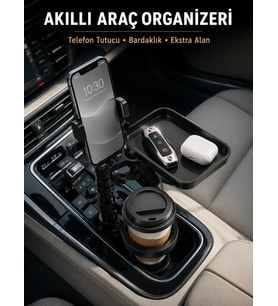 Araç Konsolu İçin Telefon Tutuculu Bardaklık Düzenleyici