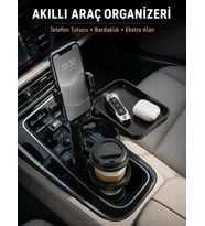 Araç Konsolu İçin Telefon Tutuculu Bardaklık Düzenleyici