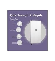 YK Mobilya Çok Amaçlı 2 Kapılı Dolap (Beyaz)