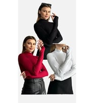 Kadın Parmak Detaylı Body 3'lü