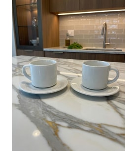 evinbizden 2’li Porselen Espresso Fincan Takımı – 90 ML – 4 Parça – Beyaz (Doğal Beyaz)