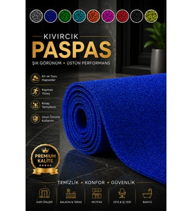 120 x 600 Kıvırcık Paspas Tüm Ölçüler Kaymaz Taban Halı Yolluk Kapı Önü Paspası