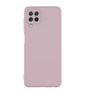 Samsung Galaxy M22 Kılıf Kamera Korumalı iÇi Süet Dokulu Lansman Tipi Silikon (Açık Pembe)