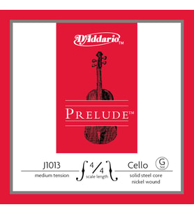 D'Addario J1013 Prelude Tek Çello Sol (G) Teli (4/4)  Masif Çelik Çekirdek Yapısı Parlak Ses Karakteri ve Başlangıç Seviyesi İçin Yüksek Dayanıklılık
