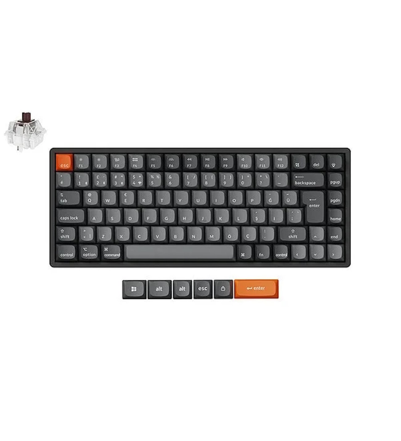 Keychron K2 Max %75 RGB Brown Switch Kablosuz Türkçe Mekanik