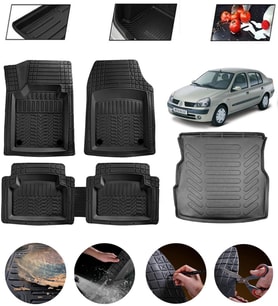 Renault Symbol 1999-2008 Uyumlu Paspas Araca Özel Bagaj Havuzu MBS Siyah