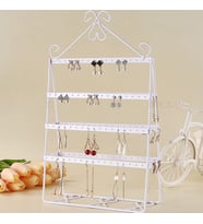 Beyaz Metal Bayan Küpe Standı Dekor st1-48by