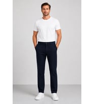 Erkek Yan Cep Esnek Tensel Kot Pantolon 2184-Lacivert