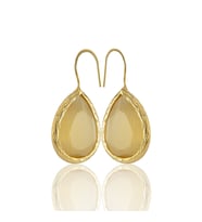 Kadir Jewellery 22 Ayar Altın Kaplama Damla Taşlı Küpe -El İşçiliği Ve Hipoalerjenik Küpe