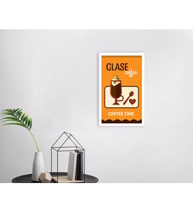 BK Home Coffee Tasarımlı Dekoratif Ahşap Beyaz Çerçeveli Tablo-9