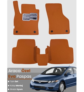 HONDA CİVİC FD6 SEDAN-(2006-2011) Uyumlu EVA Paspas Tam Set–Araca Özel,Su Geçirmez