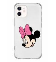Apple iPhone 12 Uyumlu Köşe Korumalı Antişok  Kapak Minnie Mouse Tasarımlı Şeffaf  Kılıf