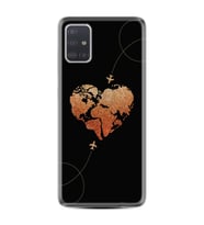 Samsung a71 A72 A73 A7 A9 2018 C7 C9 Kılıf Desenli Silikon Plane Heart 1721
