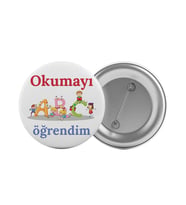Okumayı Öğrendim Çanta Rozeti 20 Adet En Büyük Boy 5.8cm İğneli Broş