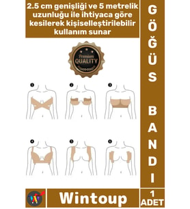 #GöğüsDikleştirme Görünmez Su Geçirmez Yapışkan Destekleyici Göğüs Dikleştirme Bandı S Beden 2.5 Cm