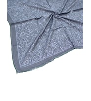 Ebruli Kışlık Desenli Eşarp 95x95 cm (Petrol Mavisi)