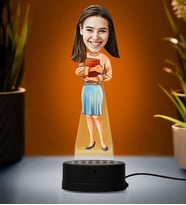 Doğum Günü Hediyesi,Sevgiliye Hediye, Kişiye Özel Fotoğraflı En Güzel Abla Karikatür 3D Led Lamba (Beyaz)