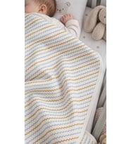Zigzag Çift Katlı Organik Pamuk Penye Bebek Battaniyesi