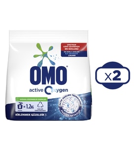 Omo Matik Active Oxygen Toz Deterjan 1,2 Kg  2 Adet