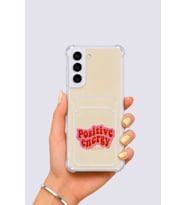 Samsung Galaxy S22 Kartlıklı Pozitif Enerji Desenli Kılıf