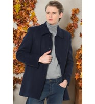 PLT8206 DEWBERRY ERKEK PALTO-DÜZ LACİVERT