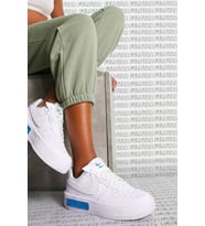 Nike Air Force Fontanka AF1 Leather Sneaker Hakiki Deri Günlük Beyaz Mavi Spor Ayakkabı