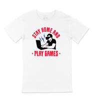 Kırmızı Stay Home Play Game Tişört