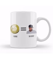 Dogecoin 1DOGE = 50CENT Kupa Bardak Porselen
