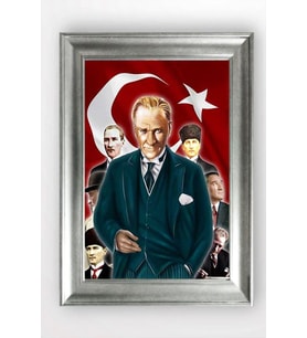 Gümüş Çerçeveli Atatürk Tablo cv738