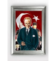 Gümüş Çerçeveli Atatürk Tablo cv738