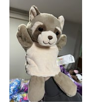 Peluş 25 cm El Kuklası Kahverengi Rakun Kukla