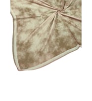 Ebruli Soft Pamuklu Desenli Eşarp - 95x95 cm (Gold)