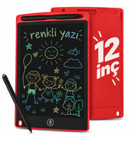 Flody 12 inç Büyük Boy Renkli Yazı Dijital Çocuk Yazı Tahtası Grafik Çizim Tableti LCD Ekran