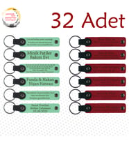 Yeşil & Kırmızı, Seramik Kursu Mezunlarına Anı, 32’li Set, İsim Ve Tarihli Deri Hediyelik