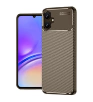 Samsung Galaxy A06 Kılıf Auto Focus Karbon Kapak - Kahverengi