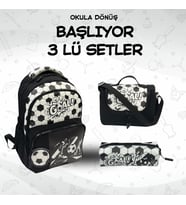 3LÜ SET İLKOKUL TARAFTAR BESLENMELİ TAKIM ÇANTASI KALEMLİK BESLENME