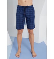 Erkek Ince Tek Alt Çok Rahat Pamuk Şort Pijama (İndigo)