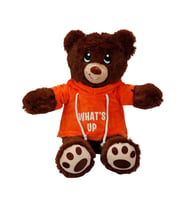 Puffy Friends Kapşonlu Peluş Ayı 30 cm 31926 Turuncu (Baskılı)