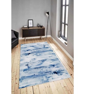 Dijital Baskılı Yıkanabilir Kaymaz Modern Renkli Salon Halısı Mutfak Halısı Yolluk ND-HY-1058 (Mavi)