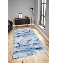 Dijital Baskılı Yıkanabilir Kaymaz Modern Renkli Salon Halısı Mutfak Halısı Yolluk ND-HY-1058 (Mavi)