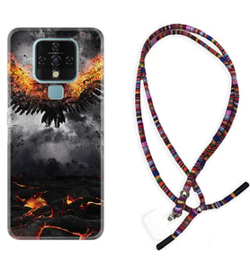 Tecno Camon 16 18P Pova Kılıf Boyun Asklı Rasta Silikon Ateş Kartalı 1766