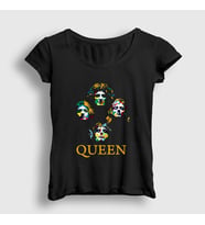 Presmono Kadın Siyah Colors Queen T-Shirt 101593tt