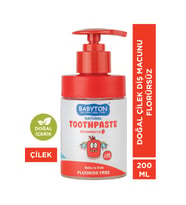 Doğal Çilekli Diş Macunu Florürsüz Pompalı 200 ml