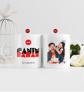 BK Gift Kişiye Özel Babalar Günü Hediyesi Fotoğraflı Kupa Bardak-34 (Beyaz)