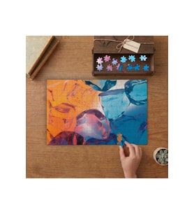 Renkli Buz Küpleri Yakın Çekim Tasarımı 240 parça Ahşap Puzzle Ahşap Kutuda MP02772