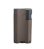 Quantoro Çift Torch Pürmüz Kahverengi Metal Puro Çakmağı - TRZ1081