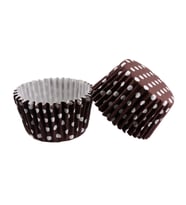 Cupcake Kalıbı Pet Kapsül Kek Kalıbı 48X34 MM (100 Adet)  Puantiyeli Kahverengi
