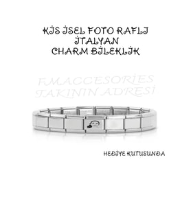 Çelik İtalyan Charmlı Bileklik Kişiselleştirilebilir Fotoğraflı Bileklik En Güzel Hediye Kutulu