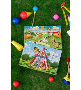 Okul Öncesi Başlangıç Yapboz Çiftliğim Ve Sirk Ahşap Puzzle Set
